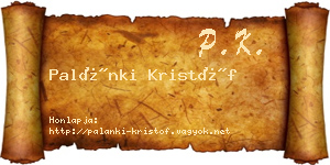 Palánki Kristóf névjegykártya